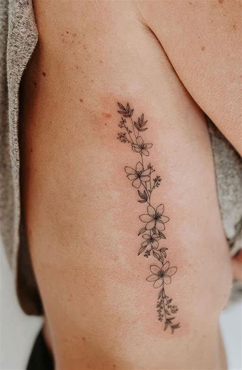 floral side boob tattoo|27 Feminine Side Boob Flower Tattoos